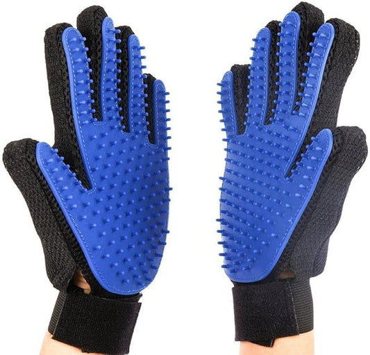 Pet Hair Remover Grooming Glove for Pet Dog Cat for Bath Hair Removal Cleaning Silicone Rubber Blue RH
