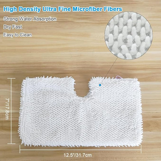 Fushing 6Pcs Steam Mop Pads, Washable Microfiber Cleaning Steamer Replacement Pads for Shark Steam Mop S3501 S3601 S2902 S3901 S3550 S3601D S3801 S3801CO SE450 S2901
