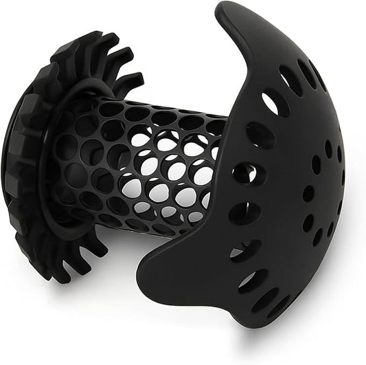 SinkShroom Ultra Bathroom Sink Drain Protector, Stainless Steel, Matte Black, Hair Catcher with Multiple Drain Adapters