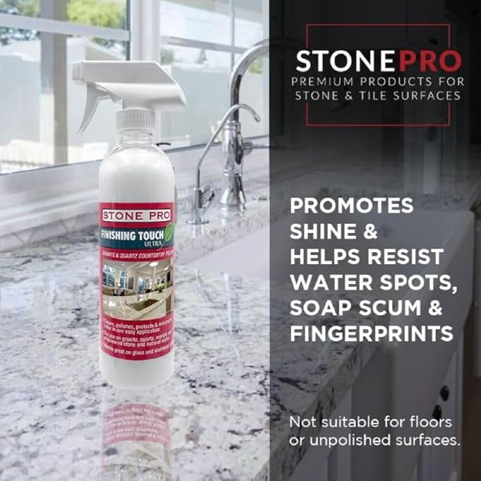 Stone Pro, Stone Spray Polish & Cleaner, Finishing Touch For Countertops Only