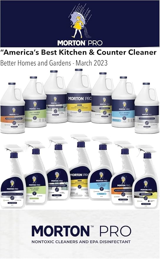 Morton Pro - Kitchen & Countertop HOCl Cleaning Spray, Salt-Based, Certified Non-Toxic & Food Contact Safe Everyday Cleaner (1 Gallon Bottle)