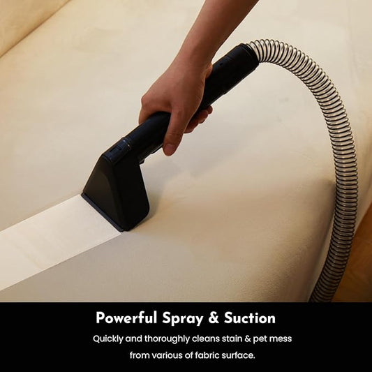Cutewolf Portable Carpet and Upholstery Cleaner, Powerful Suction Carpet Cleaner with Dual Brush Heads, Deep Stain, Spot & Odor Remover for Carpets, Area Rugs, Couches, Auto Interior (Black)