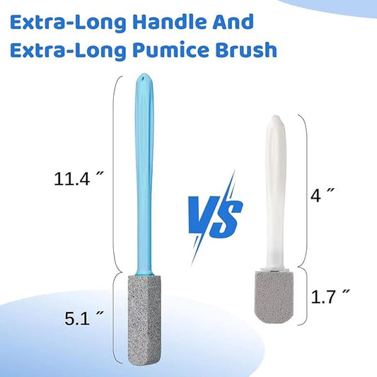 Pumice Stone Toilet Bowl Cleaner with 11.8 Inch Handle, Multi-Surface Cleaning Tool for Bathroom, Pool, Grill (10 Pack)