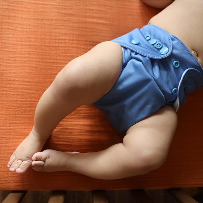 Nora's Nursery Cloth Pocket Diapers 4 Pack with 4 Inserts - Waterproof Cover, Washable, Reusable & One Size Adjustable Pocket Diapers for Newborns and Toddlers - Knead It