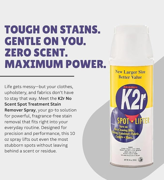 K2r No Scent Spot Treatment Stain Remover 10 oz Spray