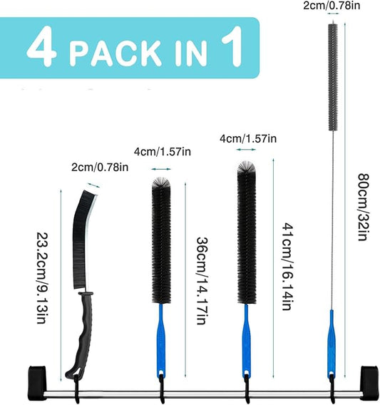 Dryer Vent Cleaning Kit, Flexible Brush Set with Bendable Wire Shaft for Lint Removal, Refrigerator Coil Cleaner, HVAC Duct Cleaning Tools
