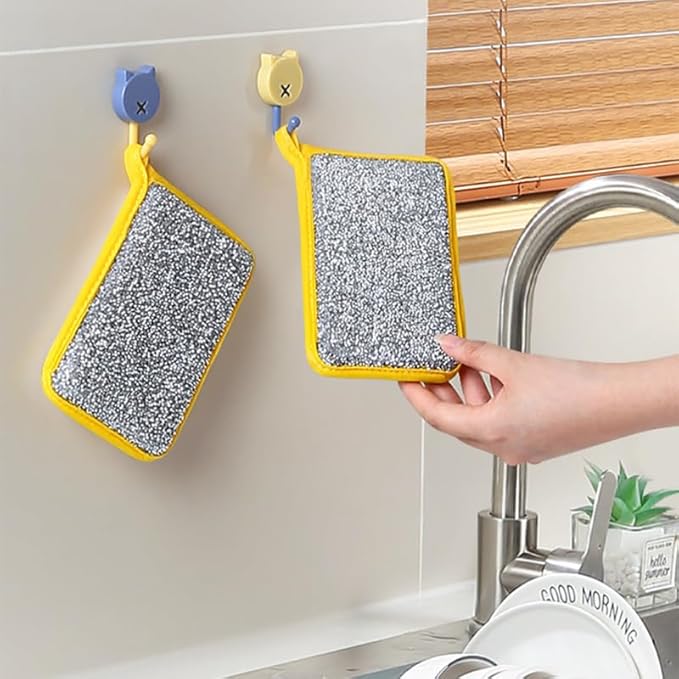 5PCS Multipurpose Dishwashing Rags, 2024 New Double Sided Sponge Kitchen Dishcloth, Multi-Purpose Absorbent Sponge Dishwashing Rags for Washing Dishes Cleaning Kitchen(3.54 * 5.31inch)