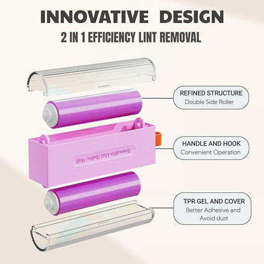 Mini Washable and Reusable Lint Roller for Clothes,Portable Sticky Roller Travel Size, Compact Pet Hair Remover and Small Lint Remover Extra Sticky