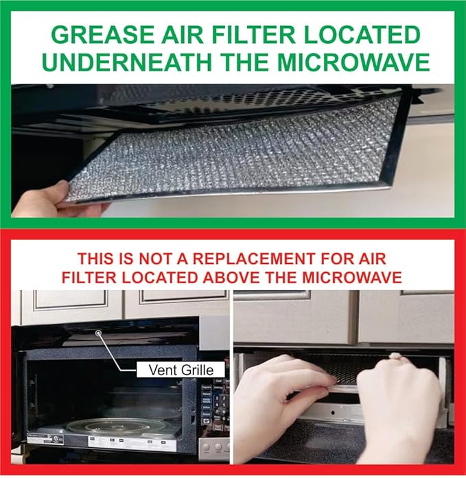 MacMaxe Microwave Grease Filter Compatible with Samsung Model Numbers ME18H704SFS, ME18H704SFS/A2, ME18H704SFS/AA, ME18H704SFS/AC - 2 Pack