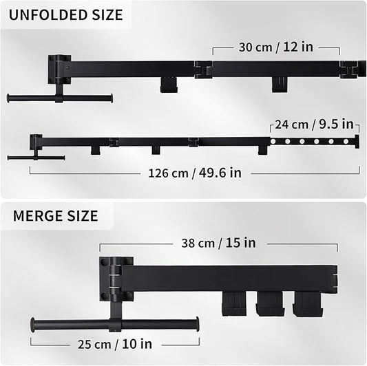Wall Mounted Clothes Drying Rack,Drying Rack Clothing Wall Mount with Foldable Features(Tri-Fold),Space Saver,Wall Mounted Drying Rack for Laundry Balcony Bathroom (Black)