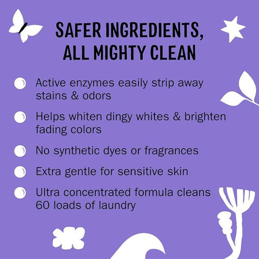Molly's Suds Super Powder Detergent | Extra Strength Laundry Soap, Stain Fighting | Sensitive Skin | Simple, Effective Ingredients | 60 Loads - Lavender
