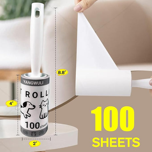 Lint Rollers for Pet Hair Extra Sticky, 400 Sheets Mega Value ,Clothing Hair Remover, Dog and Cat Hair Remover, Sofa Hair Roller, Hair Remover for Clothes, Furniture, and Carpets
