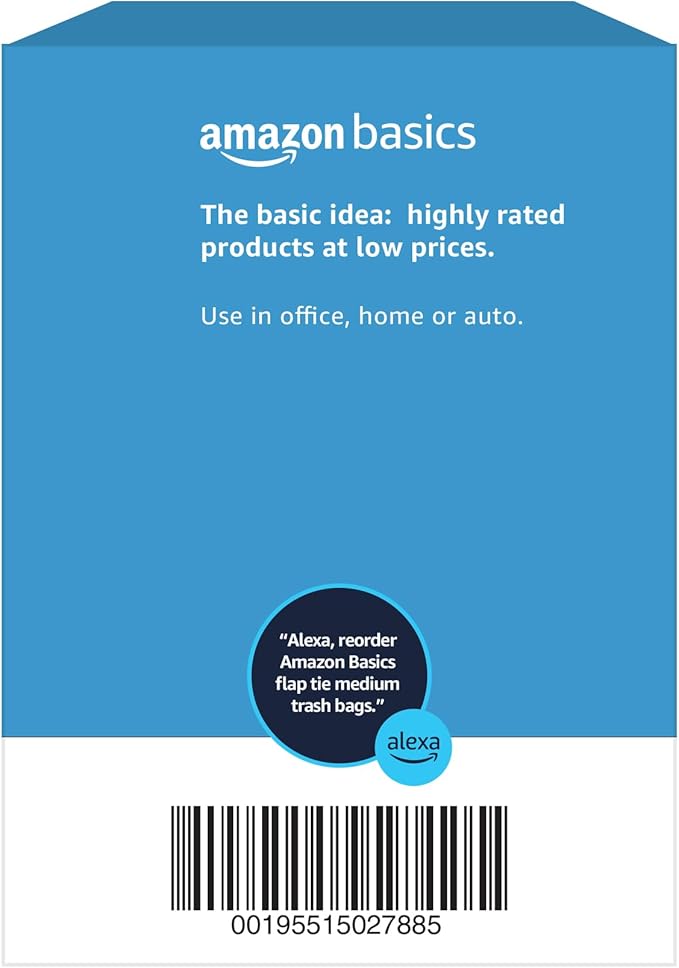 Amazon Basics 8 Gallon Flap Tie Trash Bags,Fresh Scent,80 Count (Pack of 6)