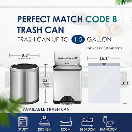 1.5 Gallon 120 Counts Mini Strong Drawstring Trash Bags Garbage Bags by RayPard, Small Plastic Bags fit 4.5-6L Trash Can for Home Office Kitchen Bathroom Bedroom, White Waste Basket Liners