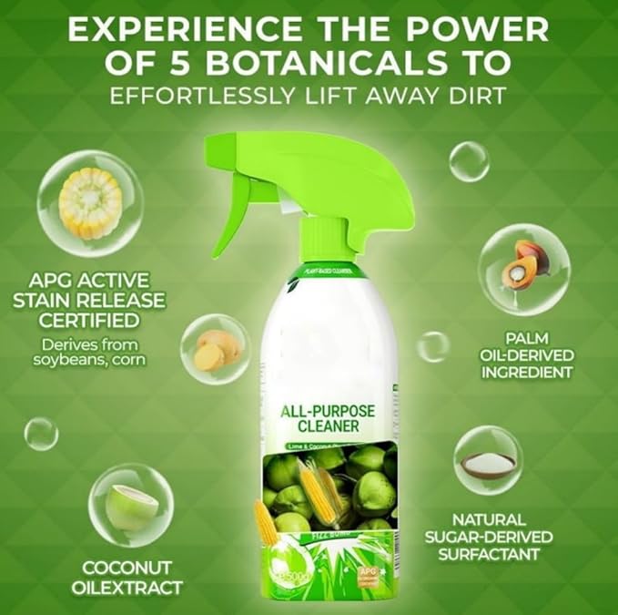 Cleanways All Purpose Cleaner, 500ml Plant-Based Power Cleaner, Deep Clean Spray for Kitchen, Bathroom, Living Room, Fresh Scent, Natural (500ml)
