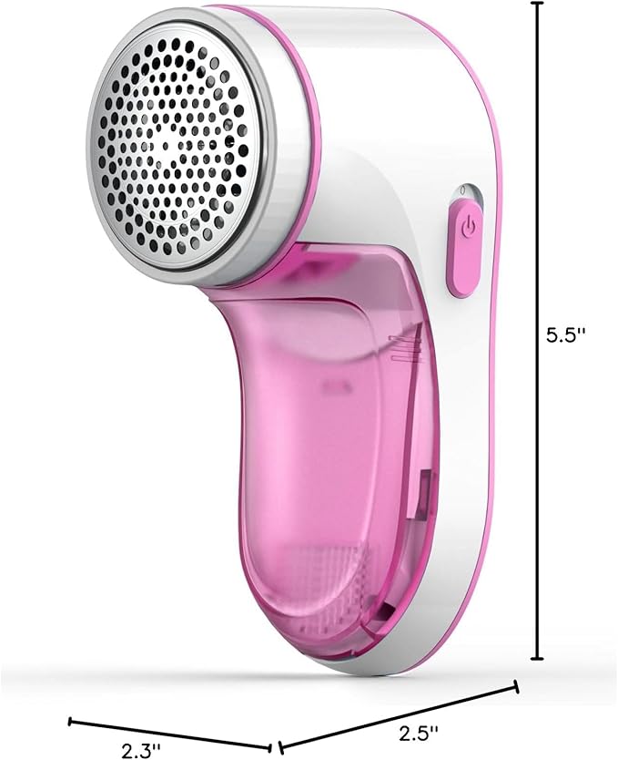FIRSTONE Fabric Shaver, Electric Lint Remover Lint Shaver for Clothes & Furniture, Sweater Shaver & Pill Remover - Effectively and Quickly Remove Pilling, Lint, Fuzz from Couch (Rose Red)