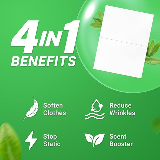 Soulink Fabric Softener Sheets for Washing Machine, No Plastic Jug Soap Strips, Alternative to Fabric Softener Liquid and Pods, Unscented Fragrance Free, Up to 240 Loads