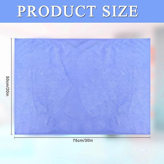 12 Pcs Extra Large Microfiber Cleaning Cloth, 20" x 30" Washable Reusable Large Floor Cloth Rags, Microfiber Towels for Mop Cleaning Office Bathrooms Housekeeping (Blue, White)