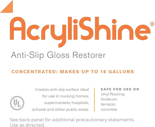 AcryliShine Floor Finish Wax Gloss Restorer & Cleaner - Case of 4 Gallons…