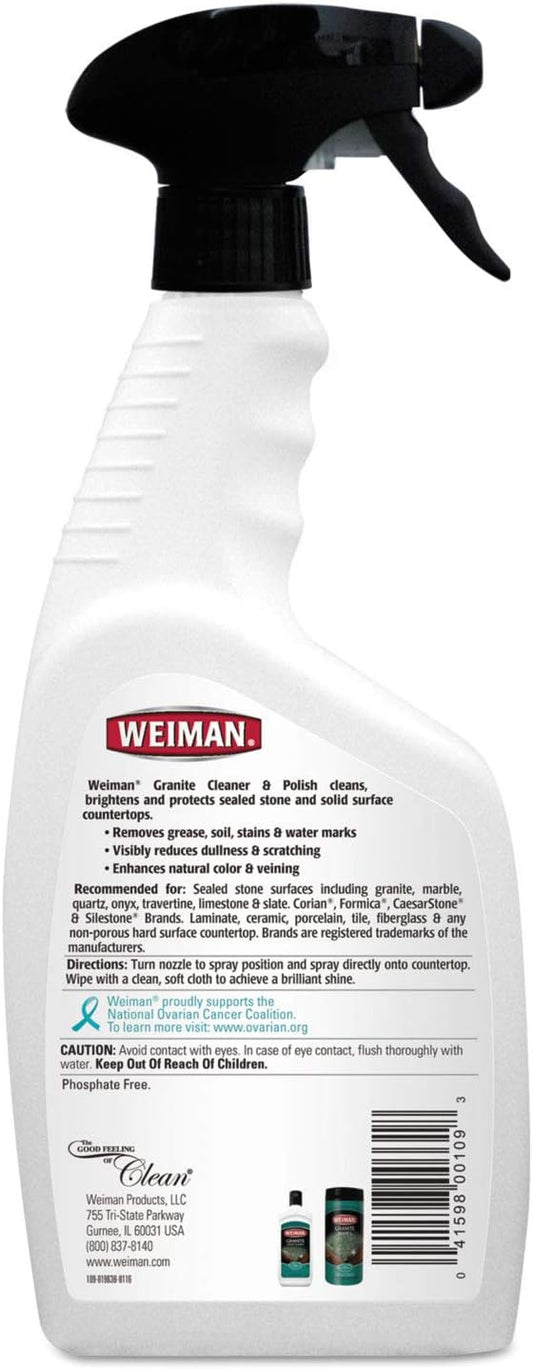 Granite Cleaner and Polish, Citrus Scent, 24 oz Bottle