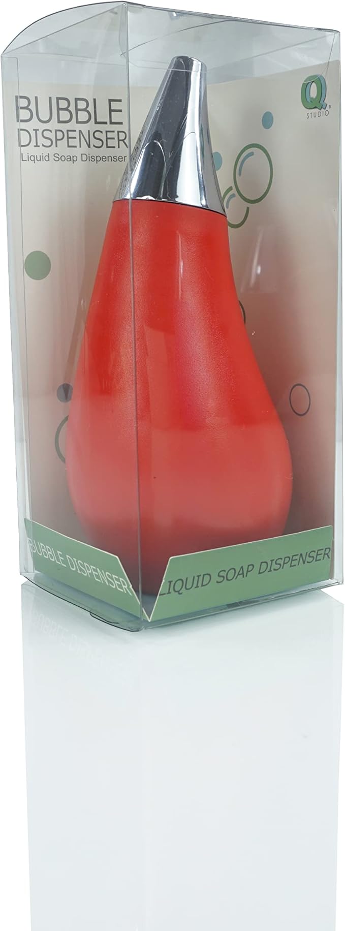 Kitchen Bathroom Counter top Squeezable Soap Dispensers Tear Drop Shape Bottle (Red, ~7oz)