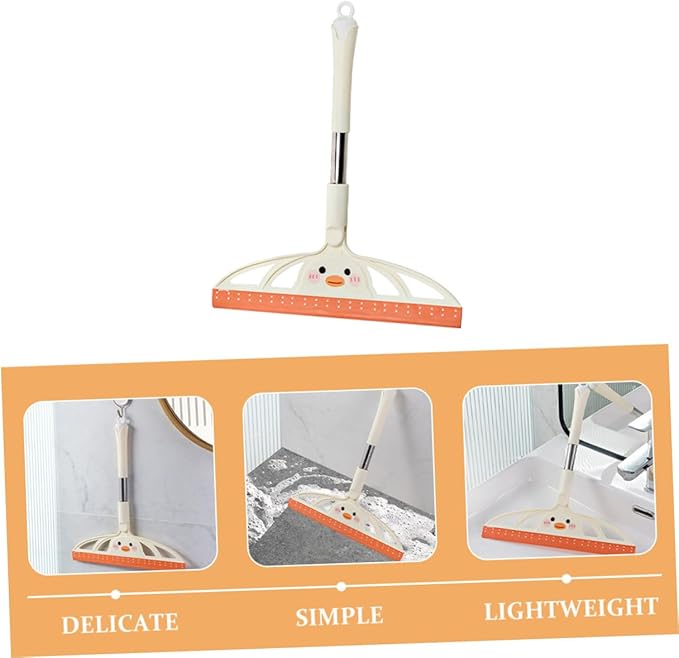 Glass Shower Squeegee and Car Window Scraper, Milk White Plastic Handle, Versatile Glass and Mirror Cleaner for Bathroom, Windshield, and Home Window Cleaning