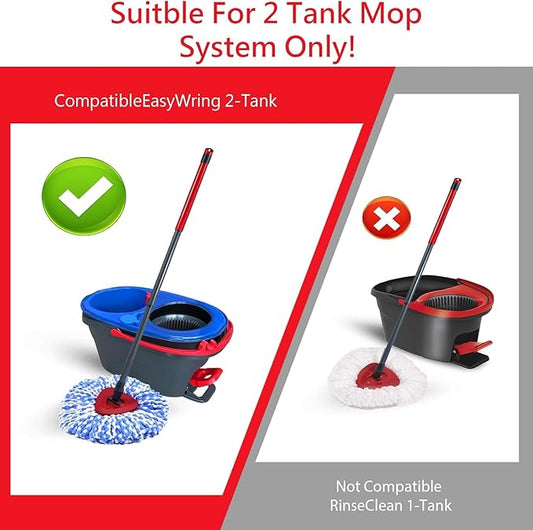 Spin Mop Scrub Brush Replacement Head and Base Compatible with O-Cedar RinseClean 2 Tank System, Floor Scrubber Brush Triangle Hard Bristle Cleaning Brush for Bathroom Kitchen Pool, Garage, Patio