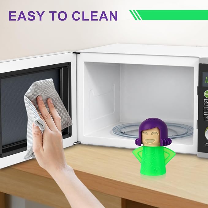 Asltw Microwave Steam Cleaner – Reusable Microwave Cleaning Tool for Stains & Odors | Natural Vinegar Steam Microwave Cleaner | Fast Chemical Free Deep Clean in Minutes | Cute Heat Resistant Design