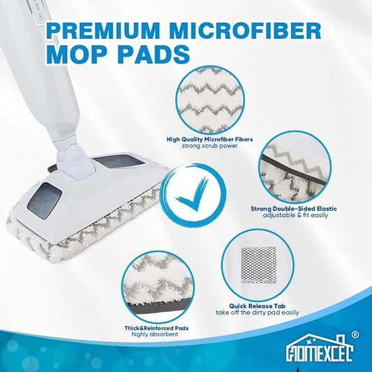 HOMEXCEL Steam Mop Replacement Pads Compatible with Bissell Powerfresh Steam Mop 1940 1806 1440 1544 Series, Model 19402 19404 19408 2685A 2075A 1940A 1940Q 1940T 1940W, Steam Mop Pads Refills, 4 Pack