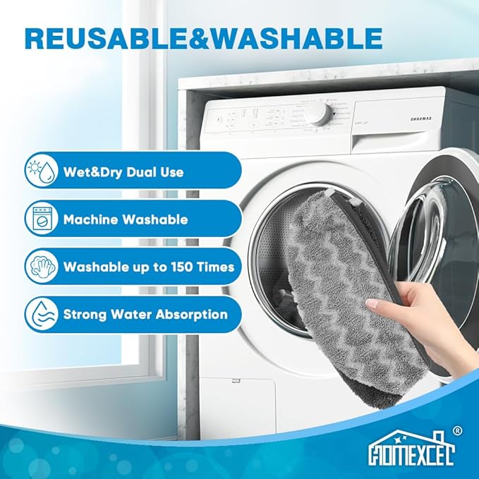 HOMEXCEL 4 Pack Steam Mop Replacement Pads Compatible with Bissell Powerfresh Steam Mop 1940 1806 1440 1544 Series, Model 19402 19404 19408 2685A 2075A 1940A 1940Q 1940T 1940W, Grey