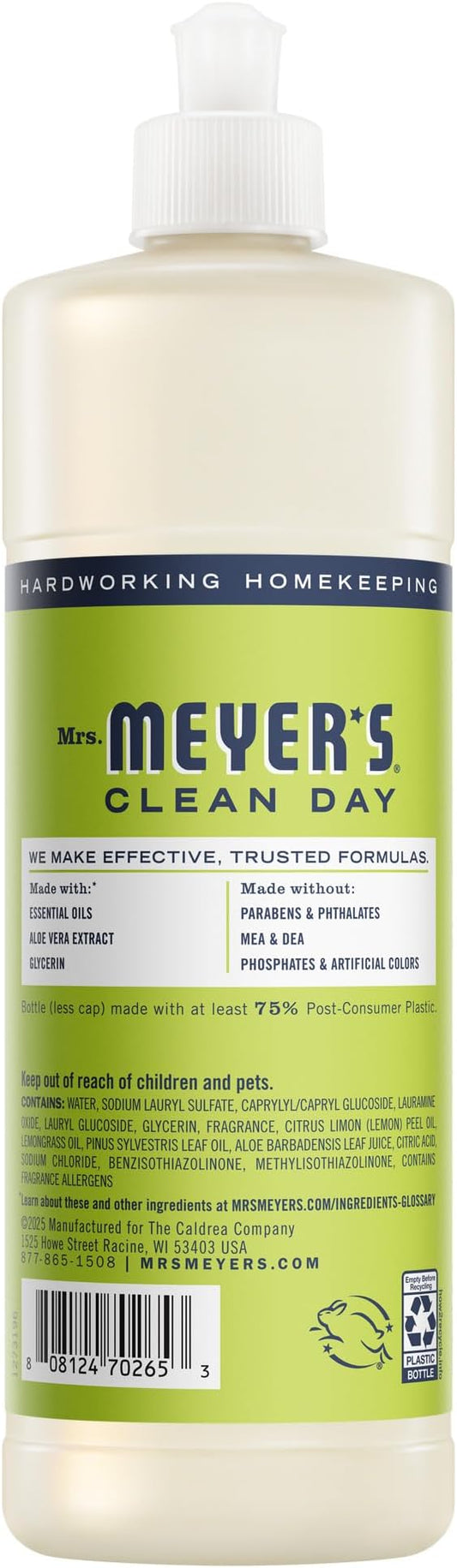 MRS. MEYER'S CLEAN DAY Liquid Dish Soap, Lemon Verbena, 16 fl. Oz