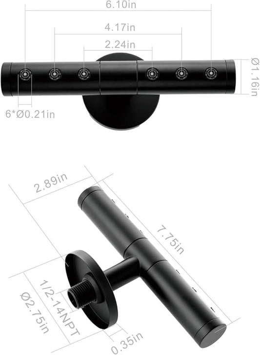 SKOWLL Body Jets High Power Showerhead Wall Mount Shower Jet Nozzle with Rotate 360° Adjustable, Matte Black Massage Shower Nozzle