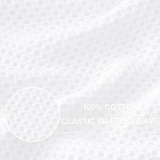 Homaxy 100% Cotton Oversized Waffle Weave Kitchen Dish Towels, Ultra Soft Absorbent Quick Drying Cleaning Towel, 20x28 Inches, 8-Pack, White