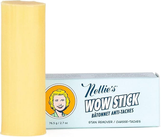 Nellie’s WOW Stick Stain Remover Bundle – Includes 3 Stain Remover Sticks and 15-Load Laundry Soda – Removes Odors and Stains from Clothing – Low-Residue Powder Detergent for Standard and HE Machines