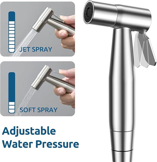 2 Pack Handheld Bidet Toilet Sprayer Set - Stainless Steel Muslim Shower Diaper Sprayer Jet for Toilet Wall or Mount