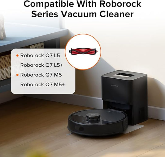 roborock Anti-Tangle Rubber Main Brush for Q7 M5, Q7 M5+, Q7 L5, Q7 L5+ Robot Vacuum Cleaners, Durable Synthetic Bristles, 1-Pack