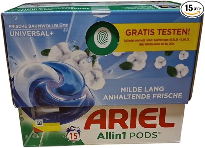 Ariel Allin1 Pods Universal Laundry Detergent Fresh Cotton Blossom 15 Washes