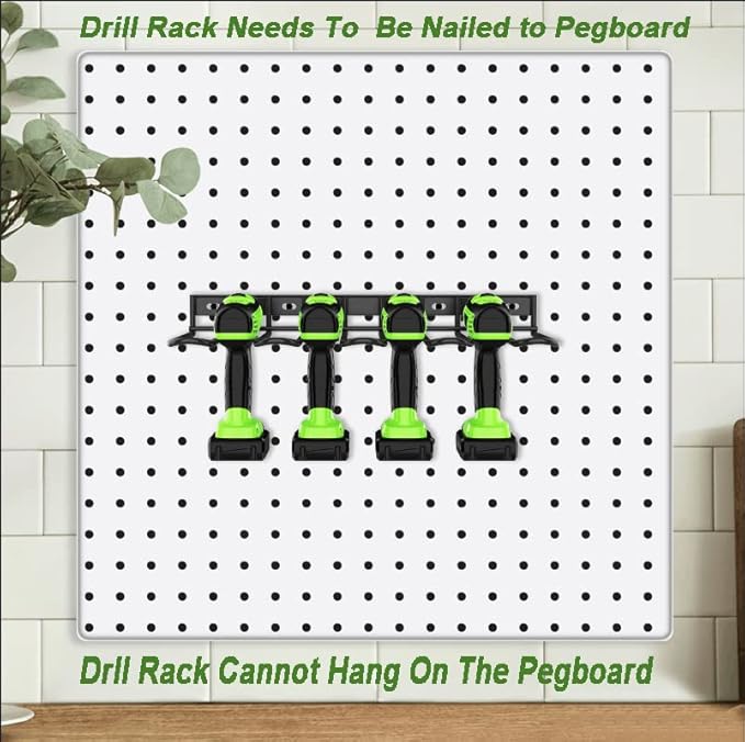 ENONCI Power Tool Organizer, Drill Holder Wall Mount,Thickened Drill Rack,50 lb Garage Storage Heavy Duty Drill Organizer Utility Storage Rack for Dewalt Milwaukee Ryobi Cordless Tools