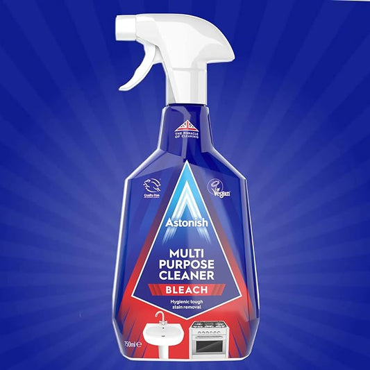 Astonish Multi Purpose Cleaning Spray With The Added Power Of Bleach - All Purpose Cleaning Solution Removes Heavy Duty Stains & Hygienically Cleans Bathrooms & Kitchen Surfaces, 750ml Spray Bottle