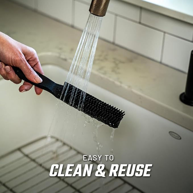 Slick Products Heavy-Duty Rubber Interior Hair Removal Brush – Automotive Carpet & Upholstery Cleaning Tool for Cars, Trucks, SUVs & RVs – Lifts Hair, Dirt & Debris from Vehicle Interiors