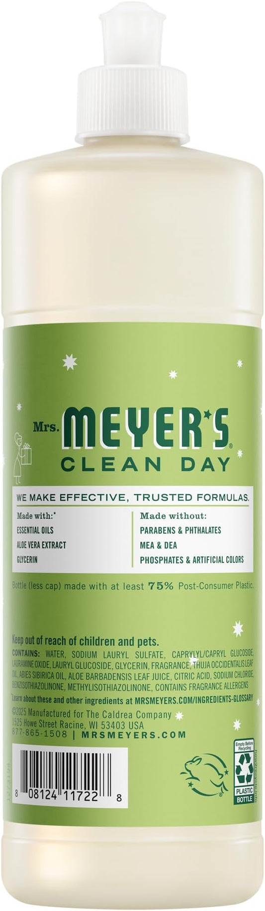 MRS. MEYER'S CLEAN DAY Liquid Dish Soap, Iowa Pine Scent, 16 Fl Oz Bottle - 3 Pack