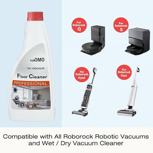 Floor Cleaning Solution Compatible With Roborock Robot Vacuum And Mop Cleaner, Deep Cleans For Multiple Hard Floors, Suitable With All Robot Vacuums With Mopping (2 Bottle)