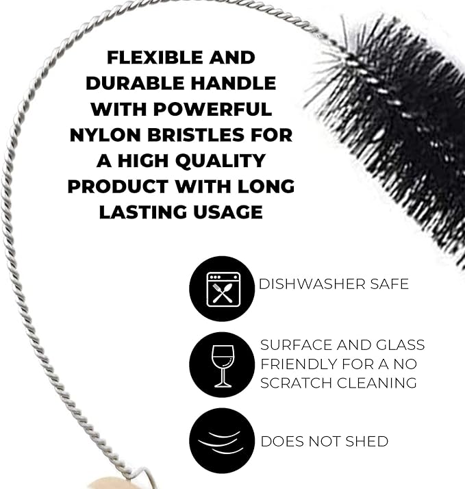 Flexible Drain Cleaning Brush (72" Long) for Drains, Bottles, Bathroom Sink, Bathtub, Shower, and Kitchen Sink, Heavy-Duty Double Ended Nylon with Elastic Hose, Bathroom Essentials, Purple