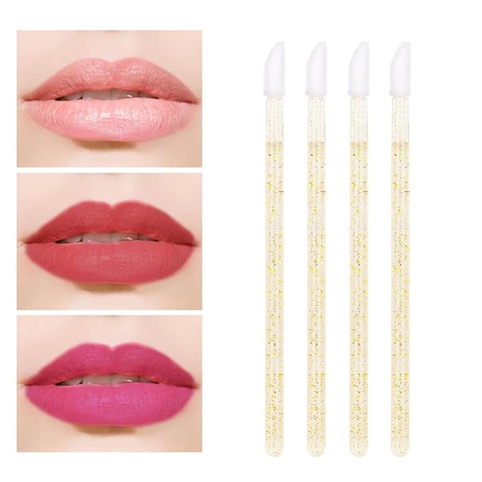 300 PCS Eyelash Extension Supplies Kit Disposable Micro Brush Eyebrow Spoolies Lip Stick Brush Mascara Wand Applicator Makeup Brush Tool (White Black Gold Sets)