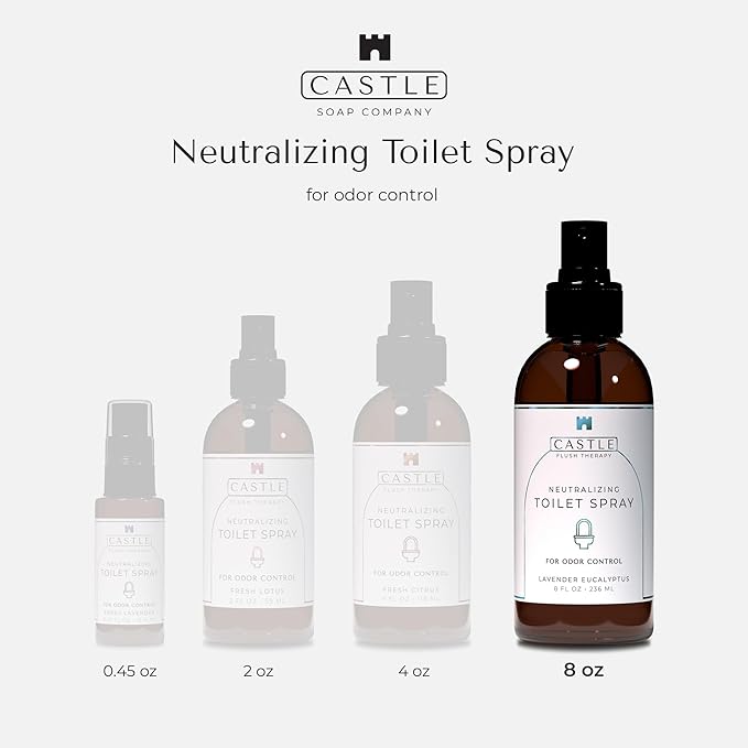 Castle Flush Therapy Neutralizing Toilet Spray | Odor Control: Mist Over the Water Surface, Go, Then Flush | Bathroom Freshening | Neutralizes Odors at the Source | Fresh Lavender | 8 oz
