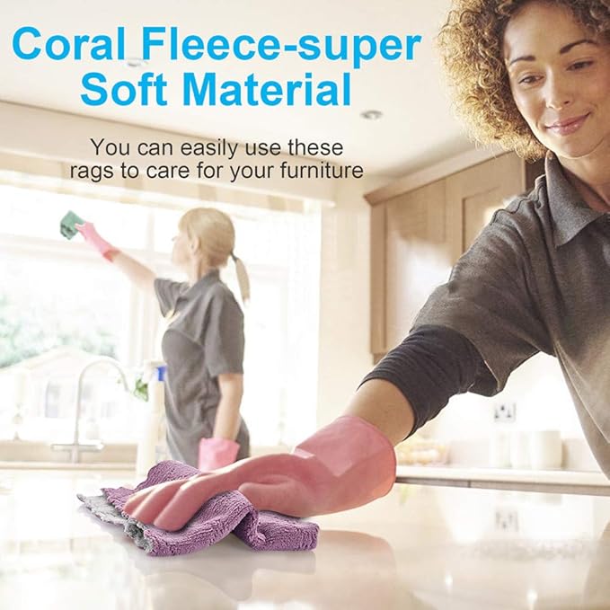 Reusable Cleaning Cloths 11PCS, Kitchen Towel Dish Towels, 10" x 6", Rags, Super Absorbent Microfiber Cleaning Towels for Furniture, Car, Tea, Bowl