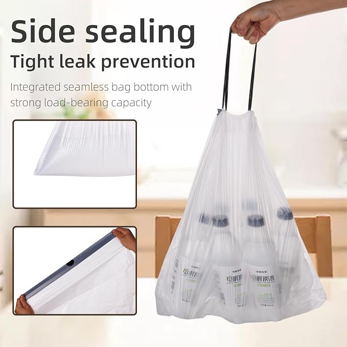 4 Gallon Trash Bags, 40 Count Drawstring Garbage bags, Thickened Unscented Wastebasket Liners for Bathroom Bedroom Office
