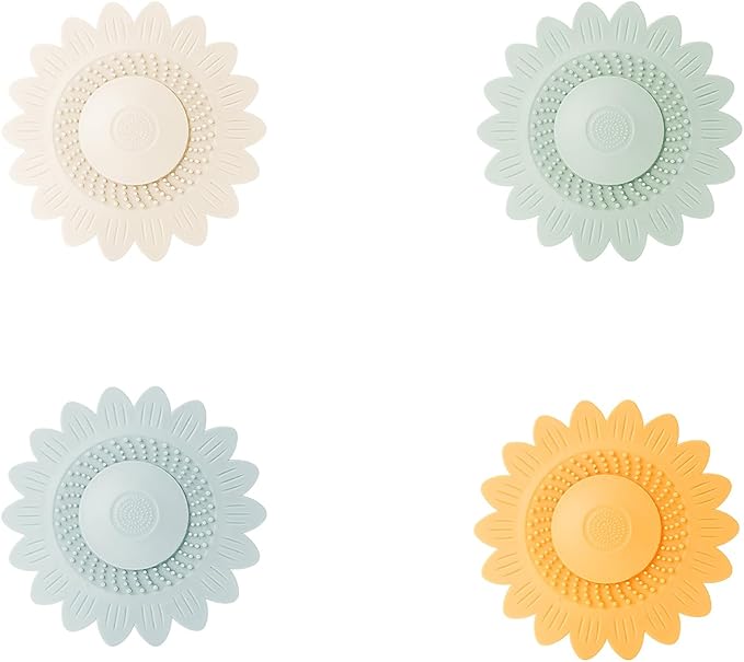 Flower Shape Sink Stopper Silicone Shower Drain Bath Plug Hair Catcher Sink Drain Covers Kitchen Bathroom Sink Plug