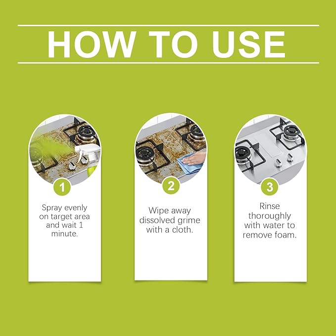 Multi-Surface Cleaning Spray with Solvents & Surfactants, Formula for Kitchen Grease on Stainless Steel & Marble, 4 Fl Oz
