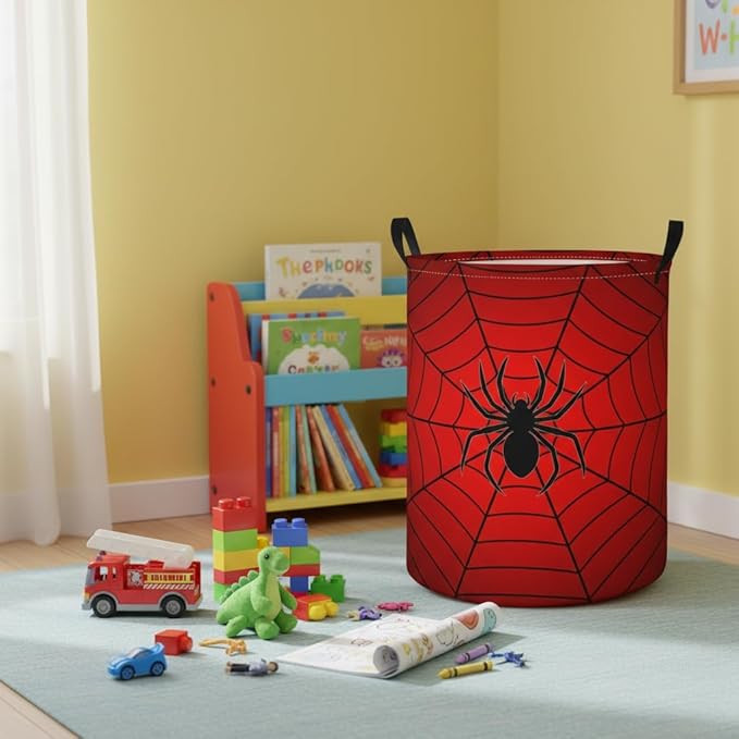 Baby Laundry Hamper kids laundry Basket Waterproof Laundry Bag for Bedroom Toy Clothes Organizer Room Décor(Spider Web)